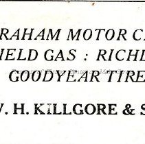 W. H. Killgore, Graham Motor Cars