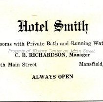 Hotel Smith, C. B. Richardson, Mgr.