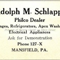 Adolph Schlappi, Philco Dealer