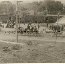 Excursion Train to Mansfield Fair in front of Smythe Park Entrance