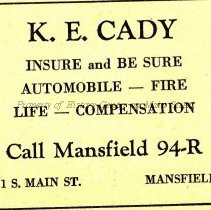 K. E. Cady, Insurance
