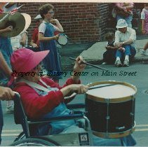 Louise Palmer Harris, drummer in the Rinky Dinks