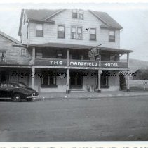 Mansfield Hotel, Commercial Hotel at left. Present site of Mansfield Inn,.