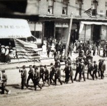 G.A.R. , Civil War Veterans, march to Prospect Cemetery