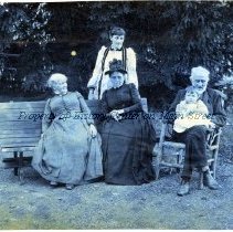 Sarah Morris, Catherine Morris Swan, Joseph P. Morris with Caspar