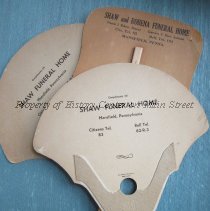 Two Shaw Funeral Home and One Shaw & Robena Funeral Home paper fans