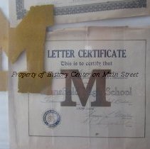 Letter for Mansfield Senior High School Don Benson, also Letter Certificate
