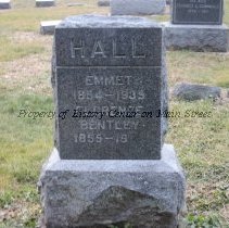 Emmet Hall and Florence Bentley Tombstone