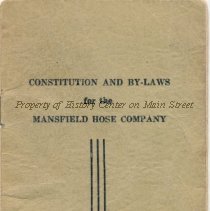 Constitution and By-Laws of the Mansfield Hose Company