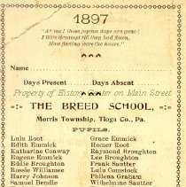 1897 School Souvenir, Breed School, Liberty Township