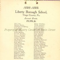 1899 School Souvenir, Liberty Borough School, Liberty Township