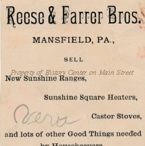 Reese & Farrer Bros. Trade Card
