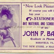 Advertising Card Bates Pharmacy - Blotter