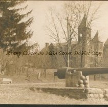 Parotte Cannon on the Triangle, Alumni Hall in Background