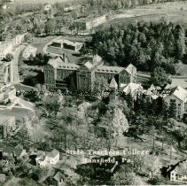 Aerial view showing the college circa 1940