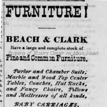 Newspaper ad. Beach and Clark Furniture