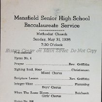 1936 Mansfield High School  Baccalaureate