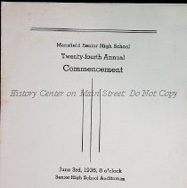 1936 Mansfield High School Commencement Program
