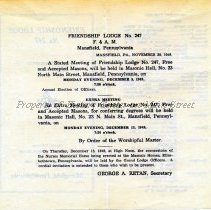 F. & A. M. Friendship Lodge No. 247 Program