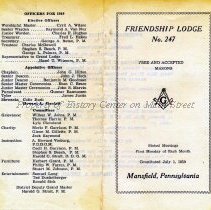 F. & A. M. Friendship Lodge No. 247 Program