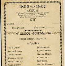 1896-1897 School Souvenir from Cloos Public School