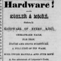 1875 Business Cards in Mansfield Advertiser
