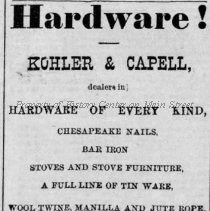 1876 Kohler & Cappell Hardware