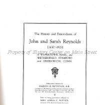 The History and Descendants of John and Sarah Reynolds