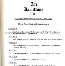 The Hamiltons of the First Settlement in Maine