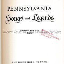 Pennsylvania Songs and Legends