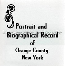 Portrait and Biographical Record of Orange County, New York: