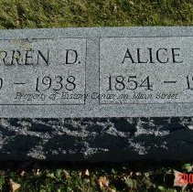 Warren D. Rose, Alice Gray Tombstone