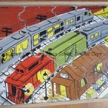 Jigsaw Puzzle, wooden, Trains, for young children