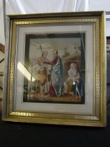Framed Religious Needlepoint from the Greer Family Estate