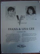 Diana & Lisa Gee SMC Sports Hall of Fame Plaque