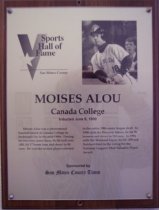 Moises Alou Sports Hall of Fame plaque