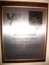 Rich Bordi Sports Hall of Fame Plaque