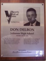 Don Delbon Sports Hall of Fame plaque