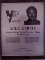 Mike Garcia Sports Hall of Fame plaque