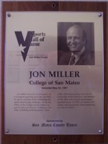 Jon Miller Sports Hall of Fame plaque