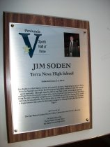 Jim Soden Sports Hall of Fame Plaque