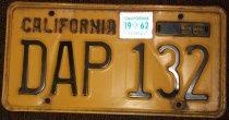 1956 California License Plate