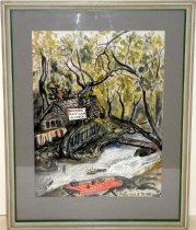 Belmont Creek Painting by R.G. Hulstede, 1955