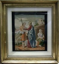 Framed Religious Needlepoint from the Greer Family Estate