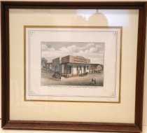 1878 Store and Cottages of MJ Doyle and Co Moore & DePue Lithograph