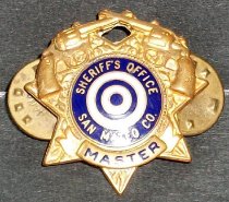 SMCSO Master Badge Belonging to Gjon T. Pawson, c. 1981-1986