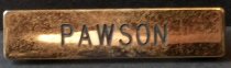 Pawson Name Badge Belonging to Gjon T. Pawson, c. 1981-2003