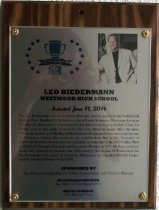 Leo Biedermann Peninsula Sports Hall of Fame Plaque, 2014