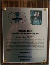 Jabari Issa Peninsula Sports Hall of Fame Plaque, 2014