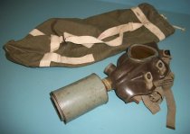 WWII Gas Mask with Case Issued by the San Mateo County First Aid Unit Volun